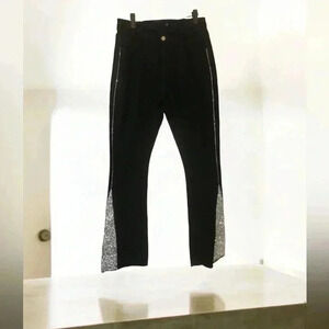 Black Jeans with Silver Large Glitter Detail